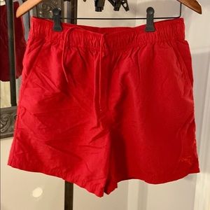 Red Mens Caribbean swim trunks